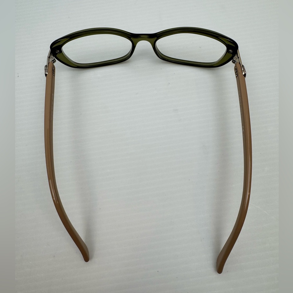 GUCCI EYEGLASSES GG 3200 310 140 TRANSPARENT GREEN & NUDE BEIGE Semi Cat Eye - Picture 6 of 16